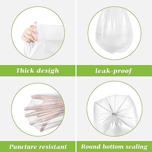 Bolsas de Basura Medianas Teivio de 10 Galones, 300 Cuentas, para Cocina y Baño, Transparentes, Ideal para Hogar y Oficina - imagen 3
