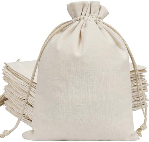 HRX Paquete de 20 Bolsas de Lona de Algodón 7x9 pulgadas, Bolsas de Regalo con Cierre de Cuerda para Fiestas y Manualidades - imagen 1