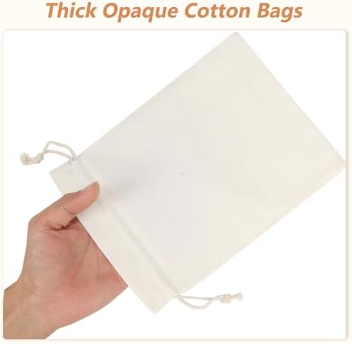 HRX Paquete de 20 Bolsas de Lona de Algodón 7x9 pulgadas, Bolsas de Regalo con Cierre de Cuerda para Fiestas y Manualidades - imagen 3