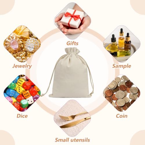 HRX Paquete de 20 Bolsas de Lona de Algodón 7x9 pulgadas, Bolsas de Regalo con Cierre de Cuerda para Fiestas y Manualidades - imagen 7