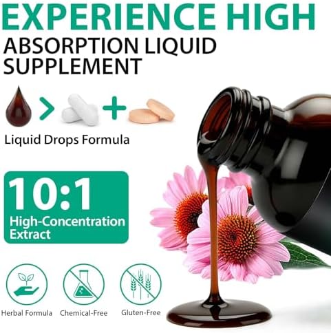 AIQIUSHA Gotas Drenantes Linfáticas 21 en 1 6000mg, Suplemento Herbal Equilibrante con Equinácea, Diente de León, Bardana, Trébol Rojo y Cleavers, 2 - imagen 5