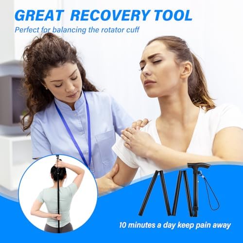Varita Plegable para Hombro para Terapia Física y Rehabilitación de Manguito Rotador - Ligera, Portátil y Suficientemente Larga - Equipo de Ejercicio - imagen 3