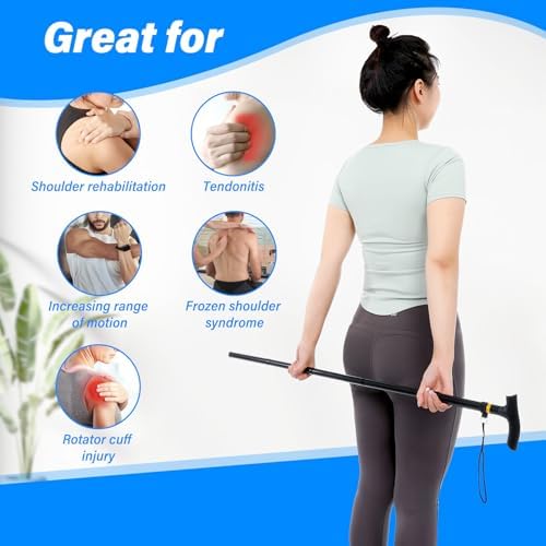 Varita Plegable para Hombro para Terapia Física y Rehabilitación de Manguito Rotador - Ligera, Portátil y Suficientemente Larga - Equipo de Ejercicio - imagen 4