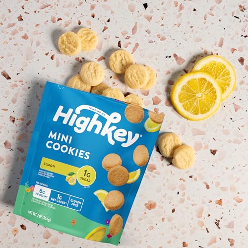 Galletas Mini de Limón HighKey - Snacks Bajos en Azúcar, Keto, Bajas en Carbohidratos, Sin Gluten, 6g de Proteína - Delicias de Almendra Sin Azúcar - imagen 8