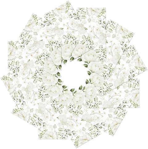 100 Servilletas Desechables Blancas con Flores para Invitados - Toallas de Papel Decorativas para Boda, Cumpleaños y Baño - imagen 8