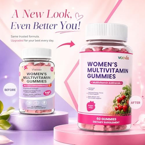 Gomitas Multivitamínicas Sin Azúcar Vccvaa para Mujeres 14+ con Hierro, Inositol, Folato y Vitaminas A, C, D3, E, B12, K2 – 60 Gomas Veganas para - imagen 2