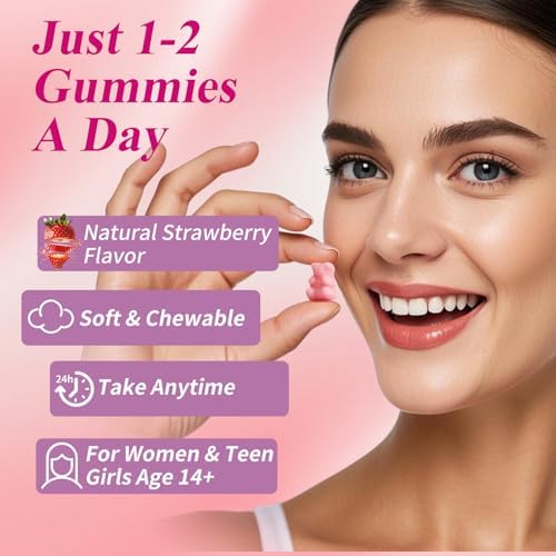 Gomitas Multivitamínicas Sin Azúcar Vccvaa para Mujeres 14+ con Hierro, Inositol, Folato y Vitaminas A, C, D3, E, B12, K2 – 60 Gomas Veganas para - imagen 6