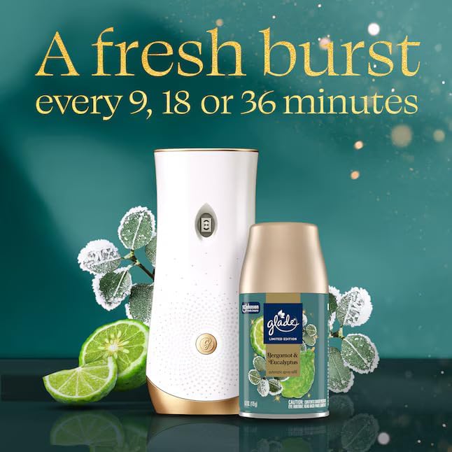 Recarga de Spray Automático Glade, Fragancia de Bergamota y Eucalipto, Edición Limitada, 6.2 oz - imagen 6