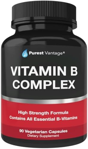 Vitaminas B Complejo Purest Vantage - B12, B1, B2, B3, B5, B6, B7, B9 y Ácido Fólico - 90 Cápsulas Vegetales para Hombres y Mujeres - imagen 1