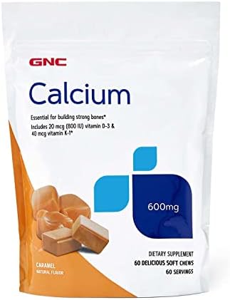 Suplemento de Calcio GNC 600mg, Apoya Huesos Fuertes, Sabor Caramelo, 60 Porciones - imagen 1