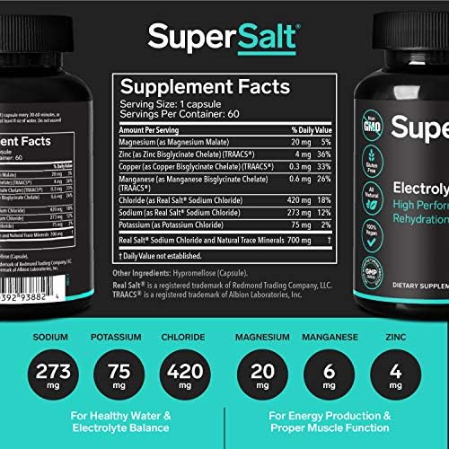 Suplemento de Electrolitos Keto, Tabletas Sustitutas de Sal para Rehidratación Rápida y Recuperación Post Entreno, Magnesio, Zinc, Sodio, Cobre | 60 - imagen 3