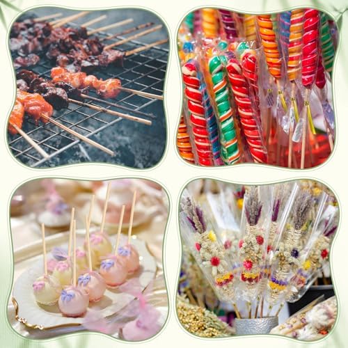 Bolsas Yexiya para Candy Kabob con Palitos, 100 Bolsas de Celofán Transparentes de 3 x 11 Pulgadas con Cierres y 100 Brochetas de Bambú Natural - imagen 4