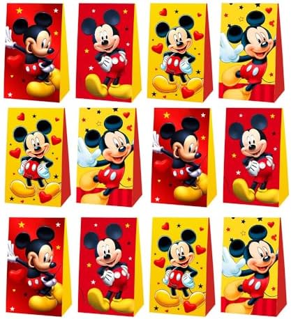 Bolsas de Regalo de Cumpleaños Mickey DSOE de 12 Piezas, Suministros para Fiesta de Mickey para Decoraciones de Cumpleaños Infantiles - imagen 1