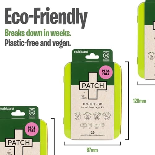 Kit de Viaje de Bandas Adhesivas de Bambú Natural PATCH para Piel Sensible, Eco-Amigables e Hipoalergénicas, 29 piezas - imagen 2