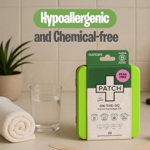 Kit de Viaje de Bandas Adhesivas de Bambú Natural PATCH para Piel Sensible, Eco-Amigables e Hipoalergénicas, 29 piezas - imagen 6