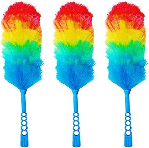 Tockrop Paquete de 3 Plumero Estático Arcoíris de 19” con Cabeza Lavable y Flexible - Más Fibras, Cabeza Más Grande, Menos Pérdida de Fibras - imagen 1
