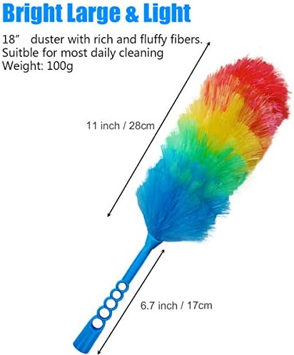 Tockrop Paquete de 3 Plumero Estático Arcoíris de 19” con Cabeza Lavable y Flexible - Más Fibras, Cabeza Más Grande, Menos Pérdida de Fibras - imagen 2