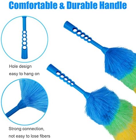 Tockrop Paquete de 3 Plumero Estático Arcoíris de 19” con Cabeza Lavable y Flexible - Más Fibras, Cabeza Más Grande, Menos Pérdida de Fibras - imagen 4