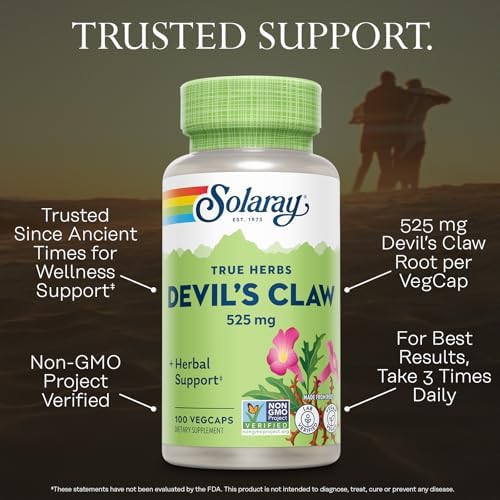 Solaray Raíz de Garra del Diablo 525 mg - Suplemento Herbal, Cápsulas Veganas, Soporte para Cartílago, No GMO, Verificado en Laboratorio - 100 - imagen 3