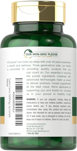 Carlyle Camu Camu con Vitamina C | 150 Cápsulas | Suplemento de Extracto de Hierbas | Myrciaria Dubia | Sin OGM y Sin Gluten - imagen 3
