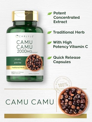 Carlyle Camu Camu con Vitamina C | 150 Cápsulas | Suplemento de Extracto de Hierbas | Myrciaria Dubia | Sin OGM y Sin Gluten - imagen 4
