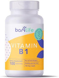 Tabletas Bari Life de Vitamina B1 100mg, Suplemento Dietético, 100 Tabletas de Tiamina - imagen 1