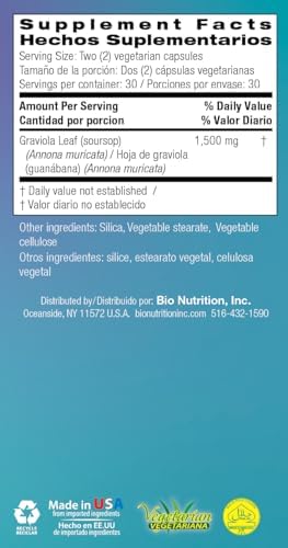 Cápsulas Vegetarianas de Graviola Soursop 60 Unidades, Suplemento Herbal Sin Gluten - imagen 7