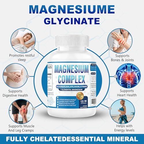 Suplemento de Complejo de Magnesio - 1000mg con 7 Formas de Magnesio como Glicinato, Citrato, Malato, Taurato y Orotato - Apoya la Relajación, - imagen 3