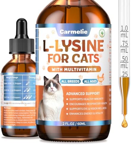 L-Lisina para Gatos - Apoyo Inmunológico y Respiratorio - Promueve la Salud Ocular, Reduce Estornudos y Moqueo - Sabor Pollo Asado, 60ML - imagen 1