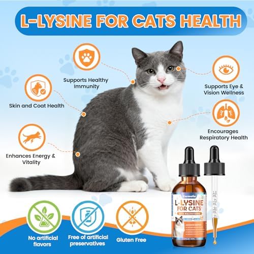L-Lisina para Gatos - Apoyo Inmunológico y Respiratorio - Promueve la Salud Ocular, Reduce Estornudos y Moqueo - Sabor Pollo Asado, 60ML - imagen 3