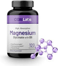 CGMLabs Magnesio Glicinato con Vitamina B6, 240mg Magnesio Elemental y 25mg B6, Alta Absorción para Sueño y Relajación Muscular, 120 Cápsulas Sin GMO - imagen 1