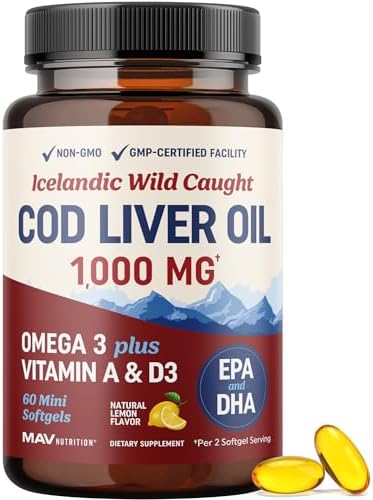 Aceite de Hígado de Bacalao en Softgels 1000MG | Omega 3 + Vitaminas A y D3 | Aceite de Bacalao Silvestre de Islandia | Suplemento EPA DHA Omega 3 - imagen 1
