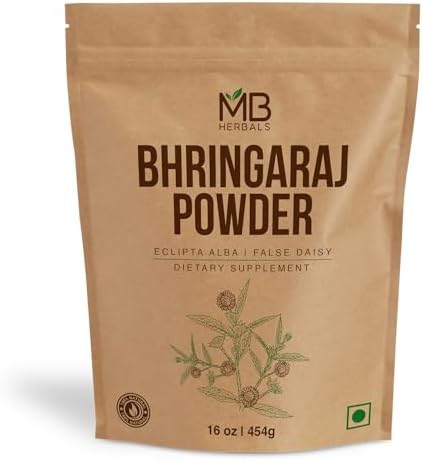 MB Herbals Polvo de Bhringraj Puro 1 Libra | 16 oz / 454 Gramos | 100% Puro Bhringaraj | Suplemento Dietético Eclipta alba para el Cuidado del - imagen 1