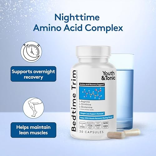 Youth & Tonic PM Suplemento Nocturno para Definición Muscular y Apariencia Delgada – Aminoácidos para Recuperación, Hombres y Mujeres, 30 Cápsulas - imagen 2