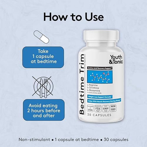 Youth & Tonic PM Suplemento Nocturno para Definición Muscular y Apariencia Delgada – Aminoácidos para Recuperación, Hombres y Mujeres, 30 Cápsulas - imagen 4