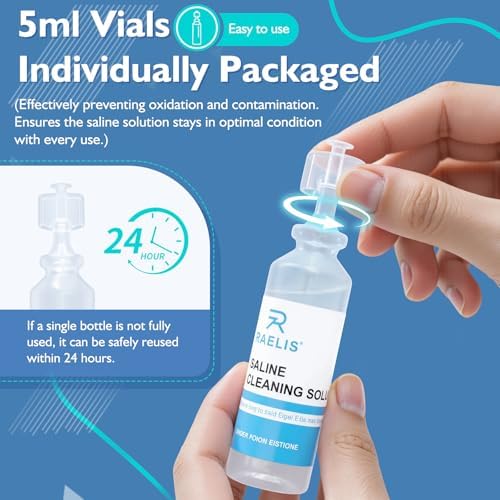Solución Salina RAELIS, 150ml / 5.28 FL OZ, Solución Normal para Múltiples Usos en el Hogar, 5ml Cada Una, 30 por Caja - imagen 4