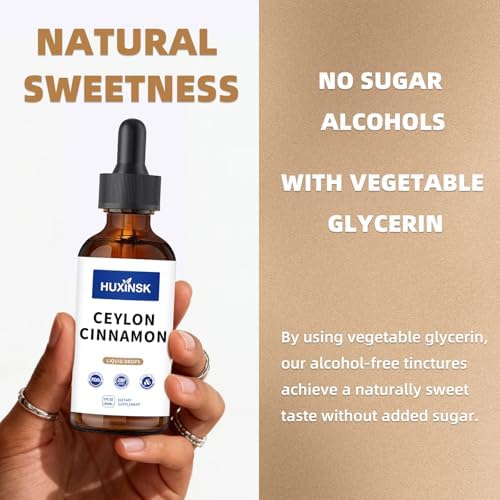 Extracto Líquido de Canela de Ceilán HUXINSK | Cinnamomum Zeylanicum Puro | Apoya un Metabolismo Saludable | Tinción Vegana Sin Alcohol, 60ml - imagen 4
