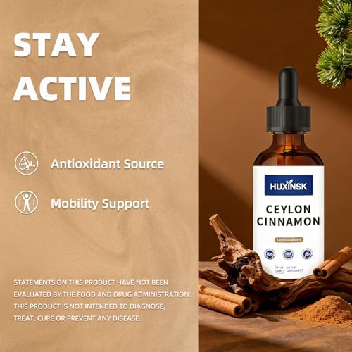 Extracto Líquido de Canela de Ceilán HUXINSK | Cinnamomum Zeylanicum Puro | Apoya un Metabolismo Saludable | Tinción Vegana Sin Alcohol, 60ml - imagen 7