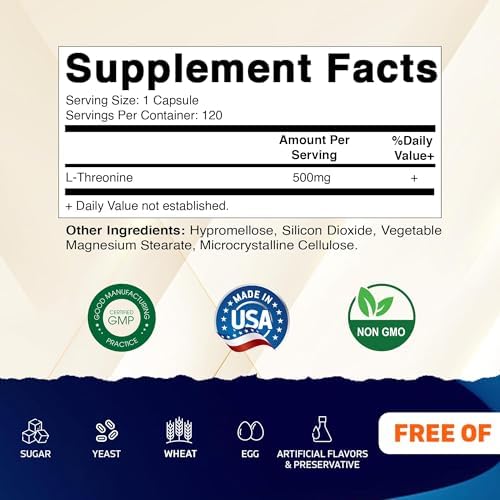 Vitamatic L-Treonina 500mg – 120 Cápsulas Vegetales que Promueven la Salud del Hígado, Cardiovascular y Función Estructural - imagen 2