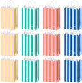 Bolsitas de Regalo de Papel Colarr 16 Pcs, Coloridas y Rayadas, 8.7'' x 6.3'' x 3.1'', con Asas para Fiestas de Verano y Decoración - imagen 1