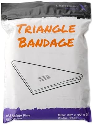 Venda Triangular Lightning X con Alfileres de Seguridad | Paquete de 20 | Sin Tejido y Libre de Látex | Cabestrillo Triangular - imagen 2
