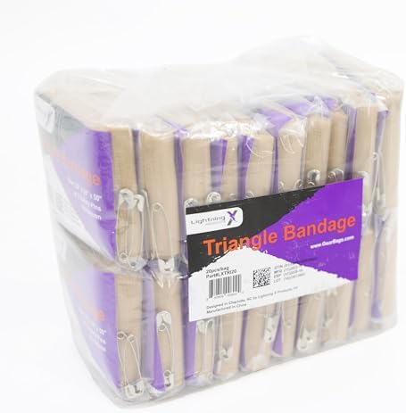 Venda Triangular Lightning X con Alfileres de Seguridad | Paquete de 20 | Sin Tejido y Libre de Látex | Cabestrillo Triangular - imagen 6