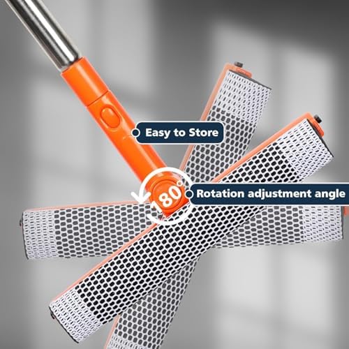 Limpiaparabrisas Profesional con Extensiones de 10-55, 2 en 1 Limpiador de Ventanas con Mango de Acero Inoxidable, Squeegee para Gasolineras, Vidrio - imagen 3