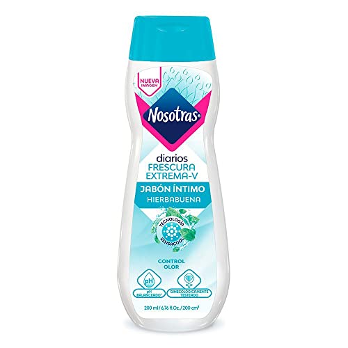 Jabón Íntimo Delicado Saba Nosotras - Frescura Femenina, Limpiador Equilibrado pH, Previene Flujo y Olores, Hierbabuena, 200 ml - imagen 1