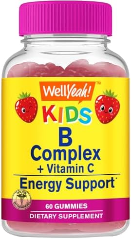 Gomitas WellYeah B Complex para Niños - con Vitamina C, Niacina, B6, Ácido Fólico, B12, Biotina y Ácido Pantoténico - 60 gomitas sabor fresa - 2 - imagen 1