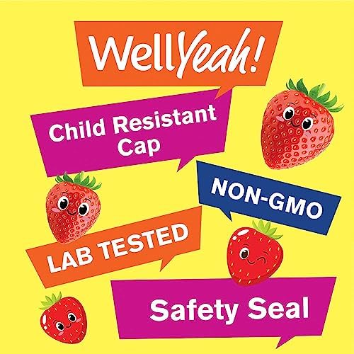 Gomitas WellYeah B Complex para Niños - con Vitamina C, Niacina, B6, Ácido Fólico, B12, Biotina y Ácido Pantoténico - 60 gomitas sabor fresa - 2 - imagen 5