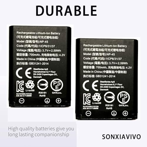 Batería de Reemplazo SONXIAVIVO NP-45 para Headset Steelseries Arctis Nova Pro Wireless, 2-Pack para Xbox y PlayStation - imagen 2