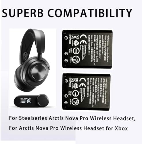 Batería de Reemplazo SONXIAVIVO NP-45 para Headset Steelseries Arctis Nova Pro Wireless, 2-Pack para Xbox y PlayStation - imagen 4