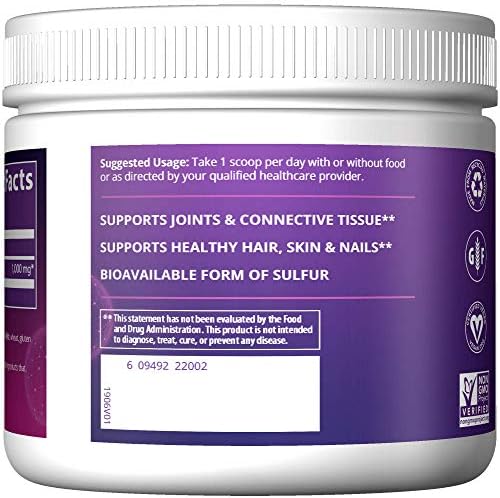 Cristales de MSM MRM - Suplemento de Azufre Puro para Cabello, Piel y Uñas - 200 Porciones, Vegano y No GMO - imagen 2