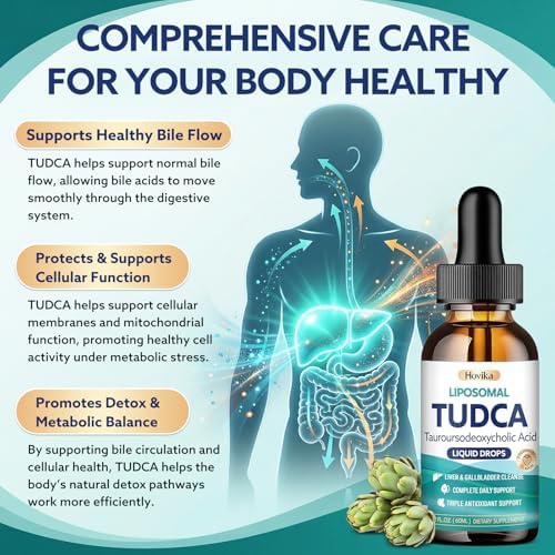 Hovika TUDCA Sales Biliares 1200mg Gotas Líquidas, Suplemento Tudca con Colina, ALA, NAC, Glutatión y Extractos Herbales para Flujo Biliar, Salud de - imagen 6